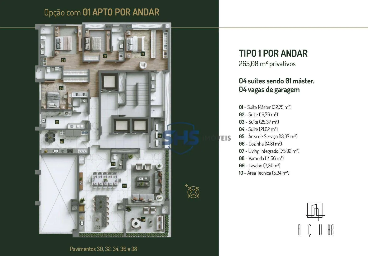Apartamento com 4 dormitórios à venda, 265 m por R$ 4.578.000,00 - Ponta Aguda - Blumenau/SC — foto 2