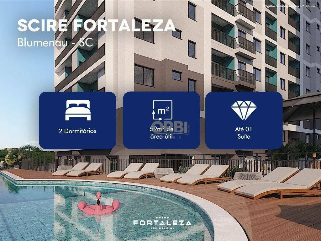 Apartamento com 2 dormitórios à venda, 59 m por R$ 480.000,00 - Fortaleza - Blumenau/SC - foto 1