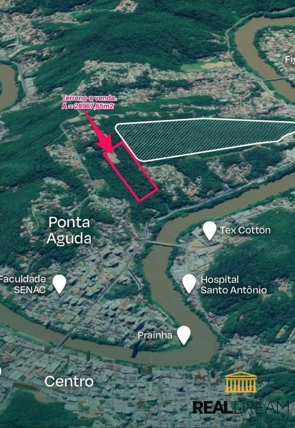 Realizar Sonhos. Terreno (ZPA) com 28.967,00m no bairro Ponta Aguda - Blumenau SC — foto 3