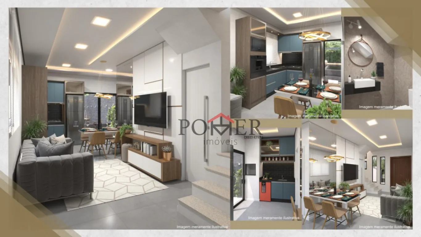LINDOS, ELEGANTES e MODERNOS SOBRADOS com 3 suítes no Bairro Ribeirão Areia em local privilegiado com 147.34m de área privativa. RESIDENCIAL NAPLES. — foto 4