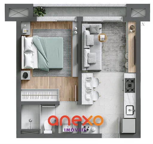 Apartamento Moderno em Blumenau com 1 Dormitório - Parcelamento em até 60x! — foto 4