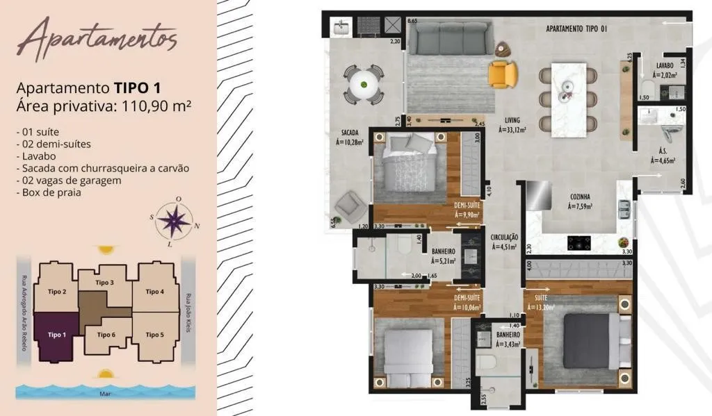 Apartamento próximo ao mar, Centro - Navegantes! (Cód.17761) — foto 4
