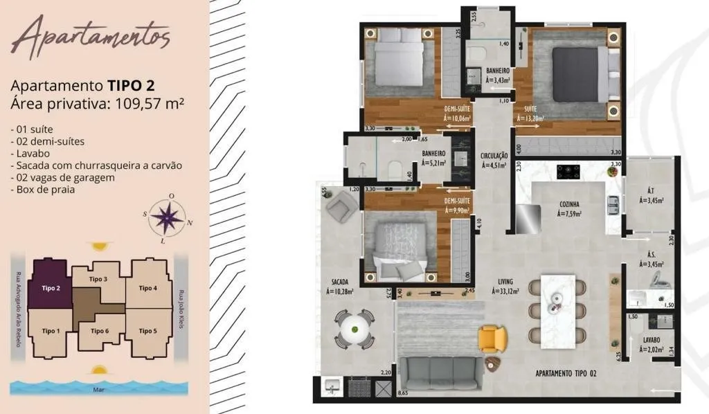 Apartamento próximo ao mar, Centro - Navegantes! (Cód.17761) — foto 5
