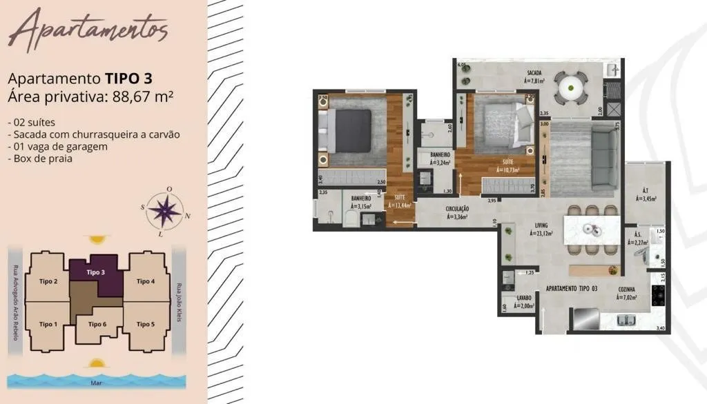 Apartamento próximo ao mar, Centro - Navegantes! (Cód.17761) — foto 6
