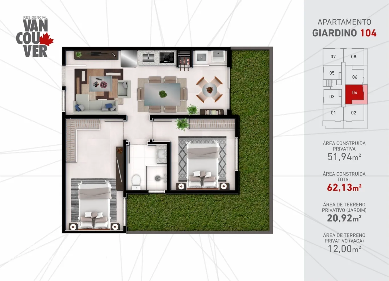 Venda Apartamento Garden a Venda Bairro Araponguinhas na cidade de Timbó / SC com 2 dormitórios, 1 banheiro, 1 vaga de garagem descoberta - foto 1