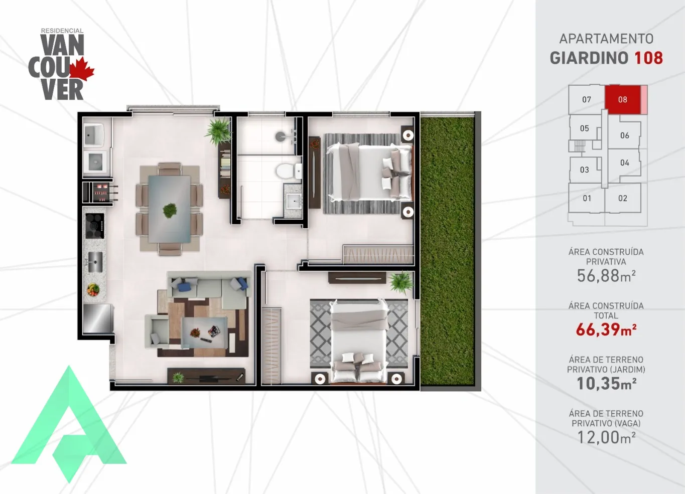 Apartamento de 2 dormitório à venda por R$ 296.500,00 - Bairro Araponguinhas - Timbó/SC — foto 4