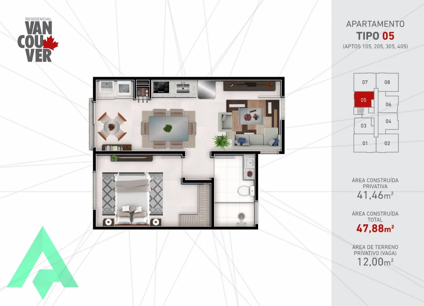 Apartamento de 1 dormitório à venda por R$ 266.500,00 - Bairro Araponguinhas - Timbó/SC — foto 4