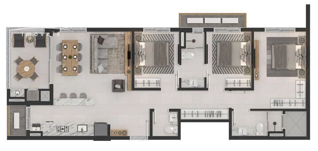 Apartamento com 3 dormitórios à venda, 131 m por R$ 1.217.784,15 - Praia de Armação do Itapocorói - Penha/SC — foto 4