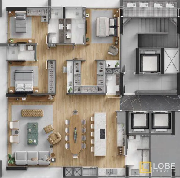 Apartamento com 3 Suítes e 159m à venda no Centro de Blumenau/SC — foto 6