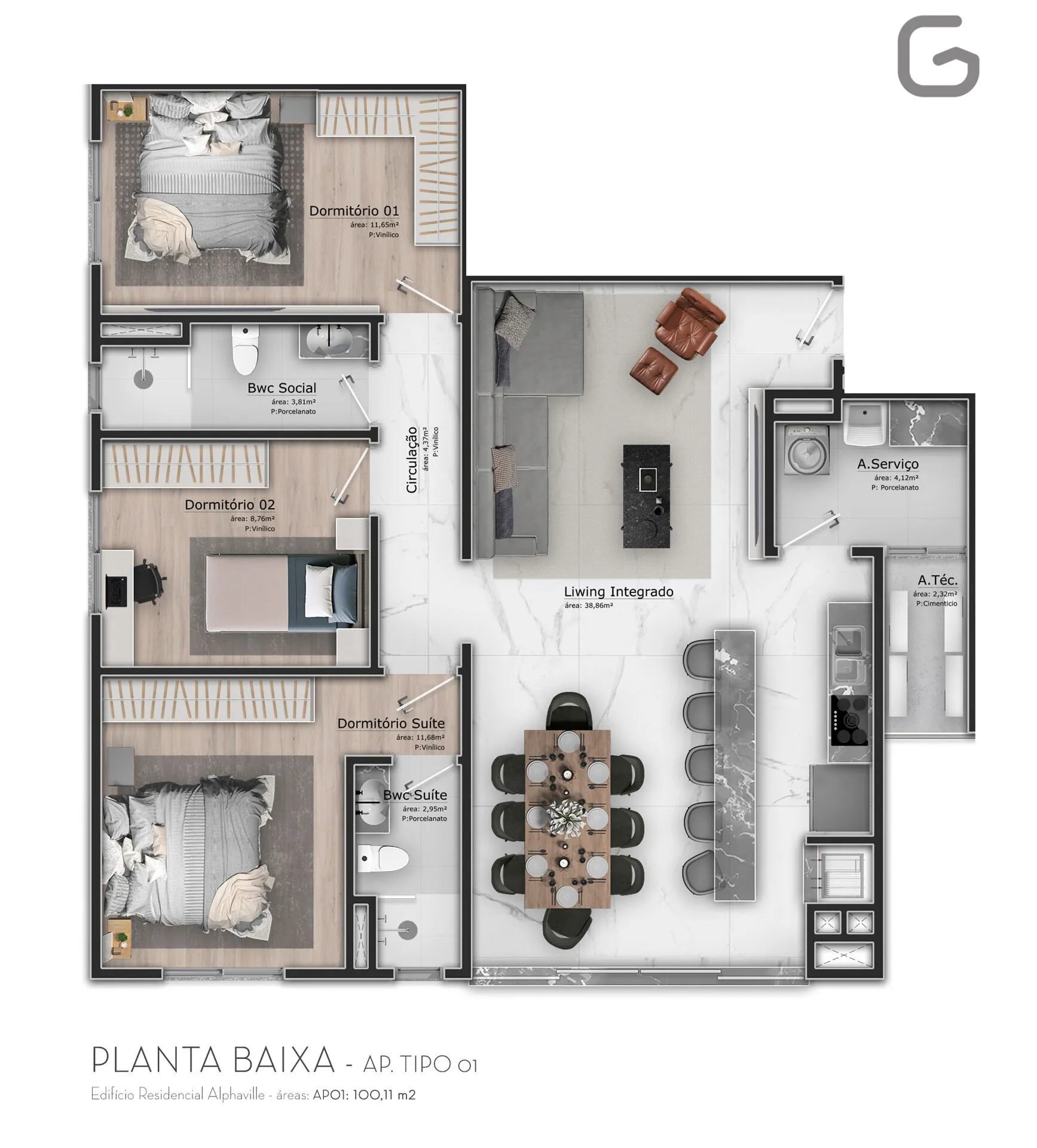 Apartamento Alto Padrão em Vorstadt, Blumenau/SC — foto 2