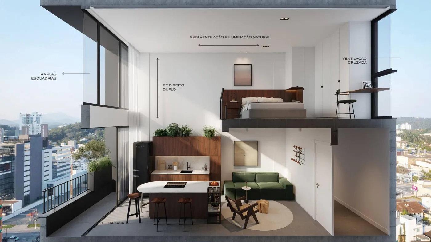 Apartamento para Venda em Blumenau, Vila Nova, 1 dormitório, 1 suíte, 1 banheiro, 1 vaga — foto 4