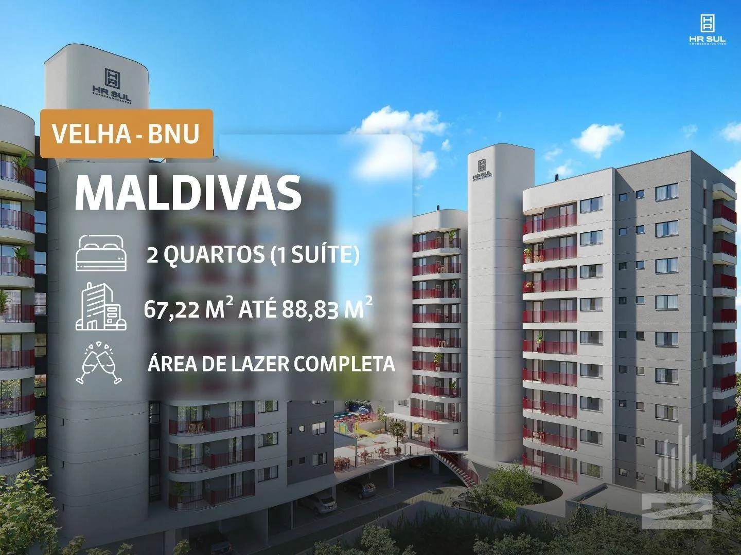 Maldivas - Construtora HR Sul - Apartamento a Venda 2 Dormitórios com Terraço no bairro Velha em Blumenau - foto 1