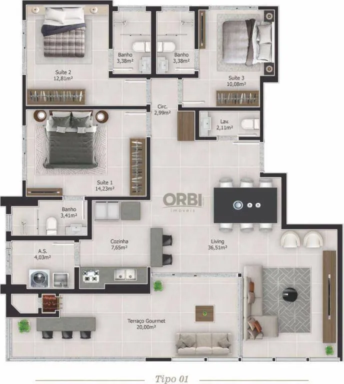 Apartamento com 3 dormitórios à venda, 139 m por R$ 1.960.000,00 - Meia Praia - Itapema/SC — foto 2