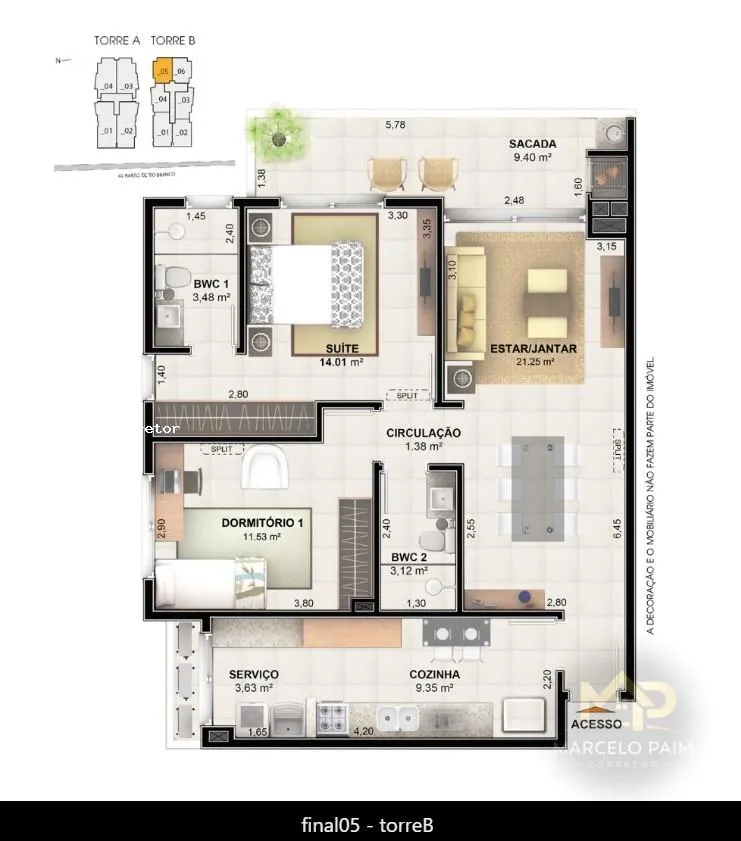 Apartamento para Venda em Palhoça, Centro, 2 dormitórios, 1 suíte, 2 banheiros, 1 vaga — foto 5