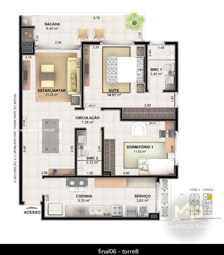 Apartamento para Venda em Palhoça, Centro, 2 dormitórios, 1 suíte, 2 banheiros, 1 vaga — foto 6