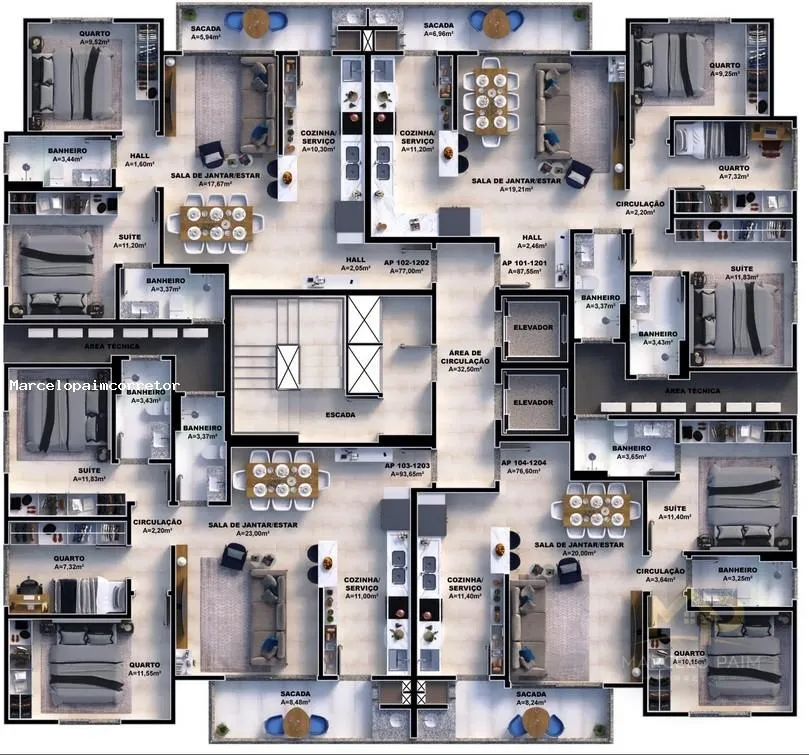 Apartamento para Venda em Palhoça, Pedra Branca, 3 dormitórios, 1 suíte, 2 banheiros, 1 vaga — foto 4