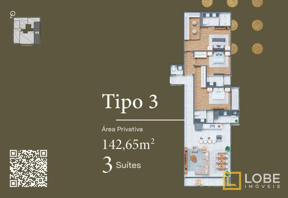 Apartamento com 3 dormitórios à venda, 142 m por R$ 2.219.806,77 - Itacolomi - Balneário Piçarras/SC — foto 6