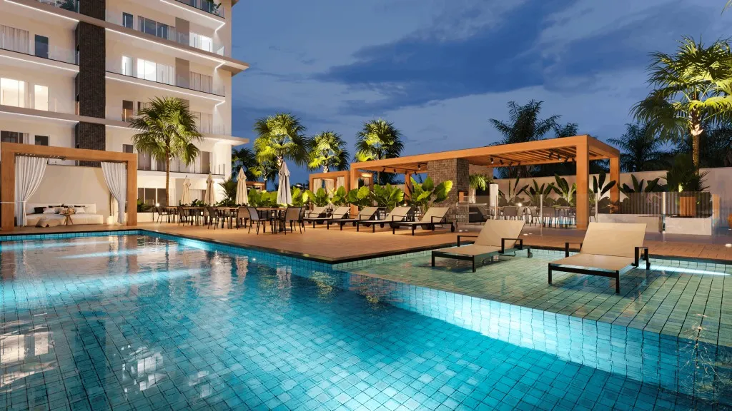 Apto de 03 quartos sendo 01 suíte e 02 vagas, com infraestrutura completa com piscina, boa área de lazer, em Barra Velha SC próximo a Balneário de Piçarras, na Dinâmica Sul a imobiliária presente nas suas conquistas — foto 2