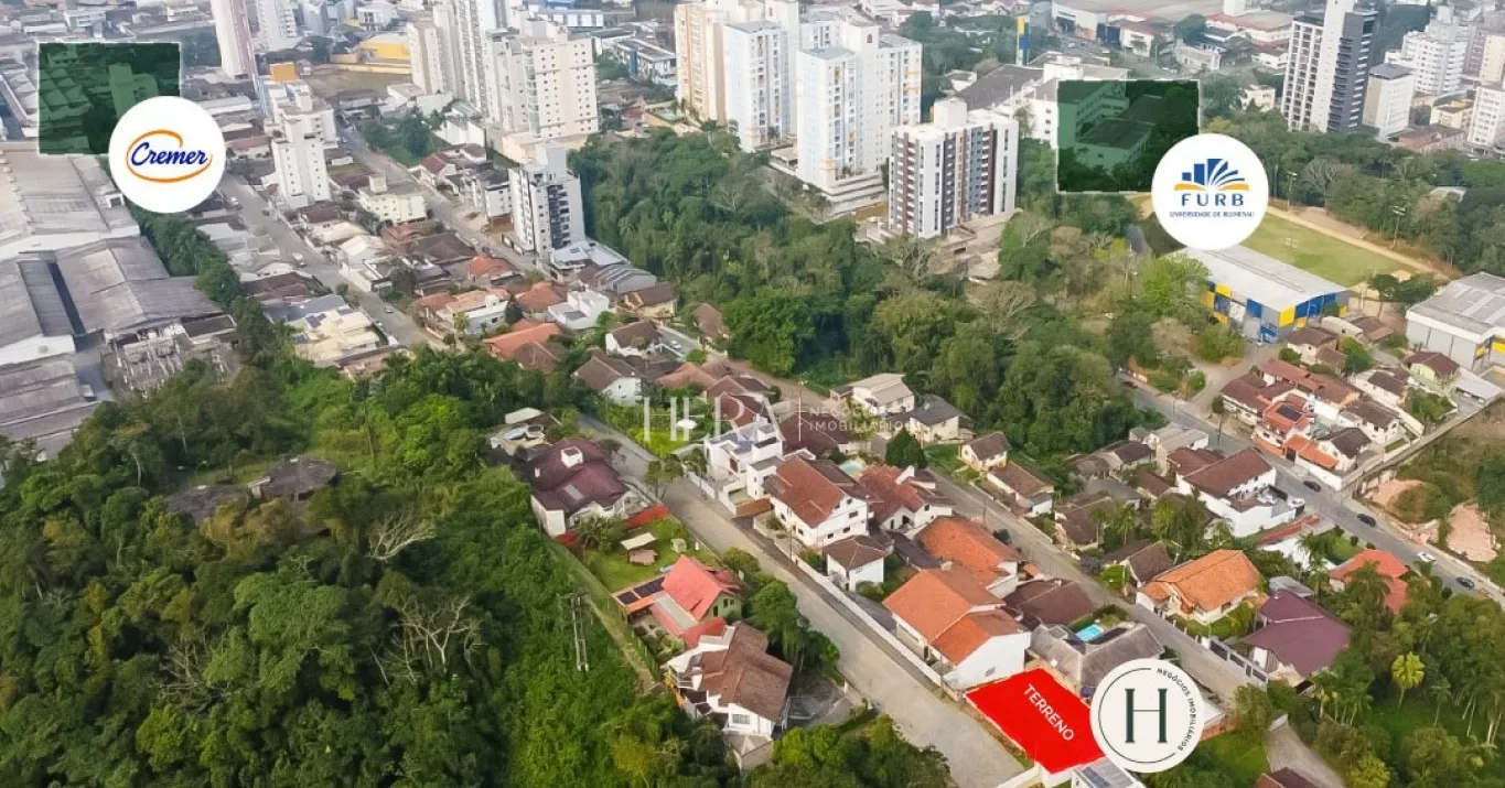 De: R$ 550.000,00 Por R$ 500.000,00. Excelente terreno a venda em região central de Blumenau, a poucos minutos da FURB - foto 1