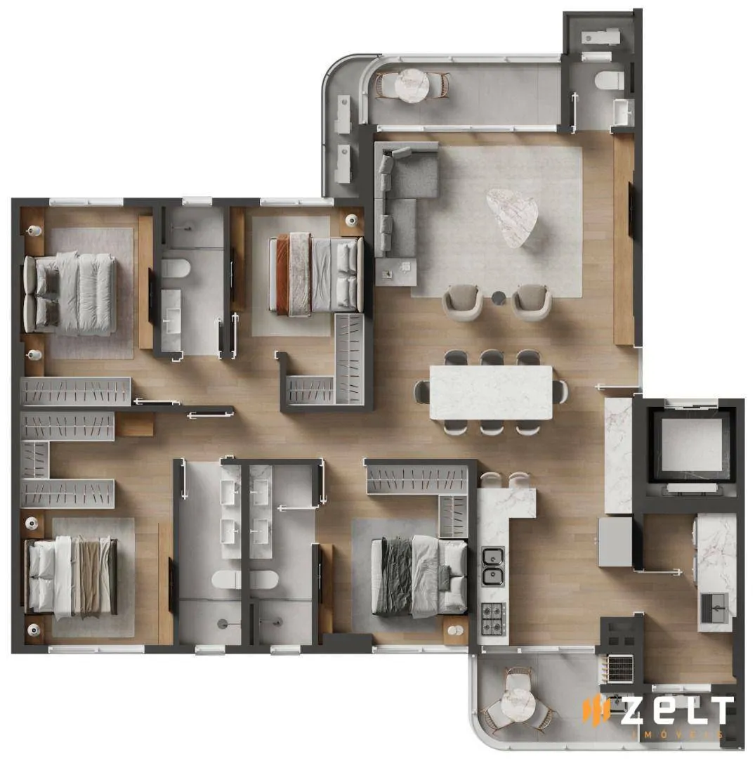 Bothanic - Construtora Cetor - Apartamento à Venda com 4 Suítes e 156m no bairro Jardim Blumenau em Blumenau — foto 7