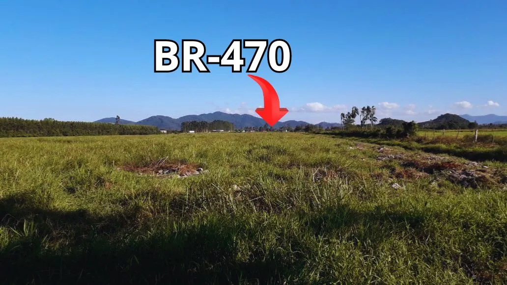 Terreno 90,60 Metros de  Frente para BR-470 (Área de 60.801,60 m2) - Limpo - Escriturado - Ilhota/SC — foto 4