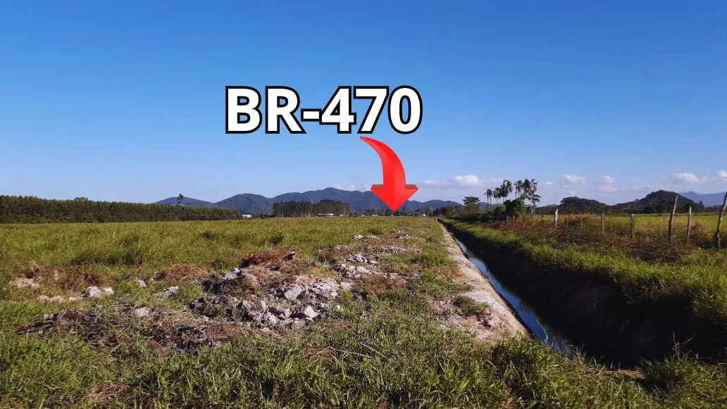 Terreno 90,60 Metros de  Frente para BR-470 (Área de 60.801,60 m2) - Limpo - Escriturado - Ilhota/SC — foto 5