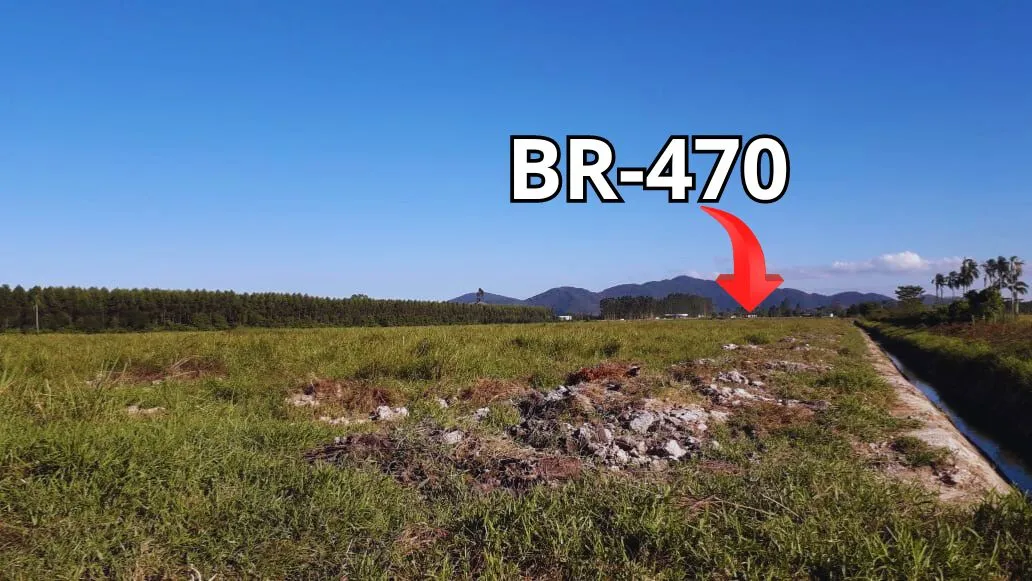 Terreno 90,60 Metros de  Frente para BR-470 (Área de 60.801,60 m2) - Limpo - Escriturado - Ilhota/SC — foto 6