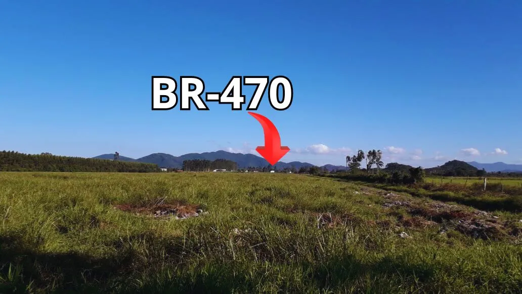 Terreno 90,60 Metros de  Frente para BR-470 (Área de 60.801,60 m2) - Limpo - Escriturado - Ilhota/SC — foto 7