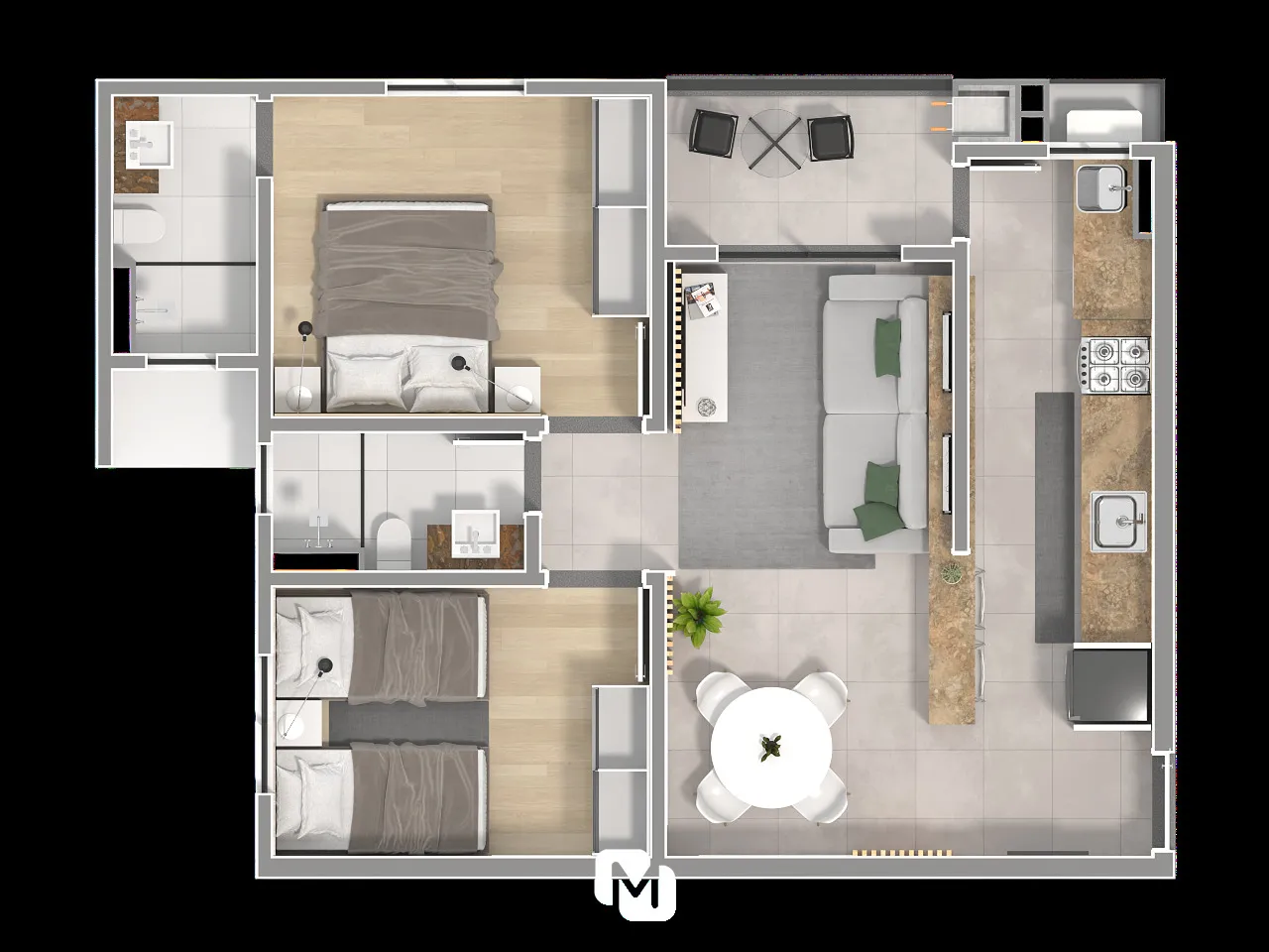 Apartamento com 2 Dormitórios (01 Suíte) no Bairro Escola Agrícola — foto 6