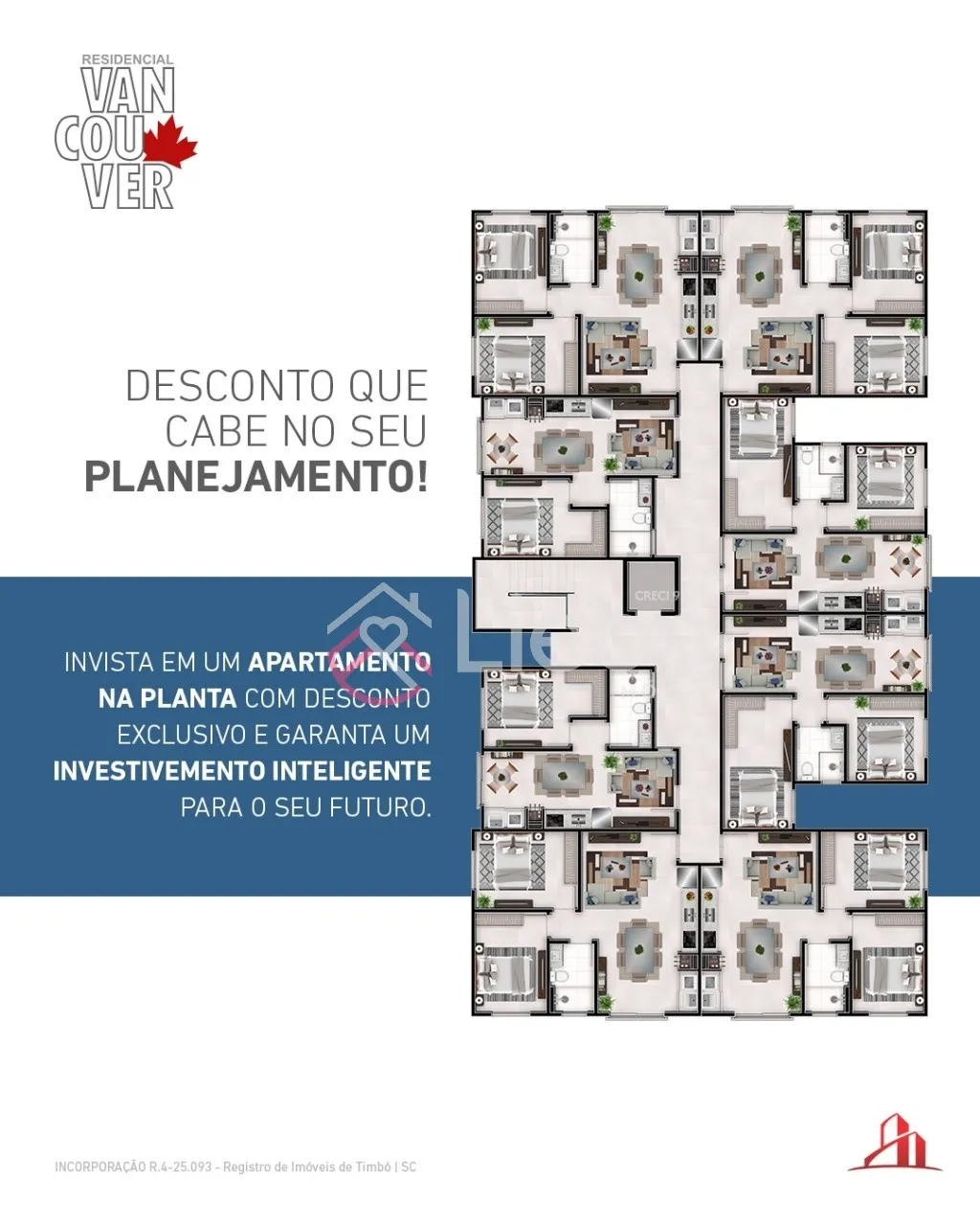 Lindos Apartamentos no Residencial Vancouver de 01 e 02 dormitórios localizado no Bairro Araponguinhas na cidade de Timbó. — foto 5