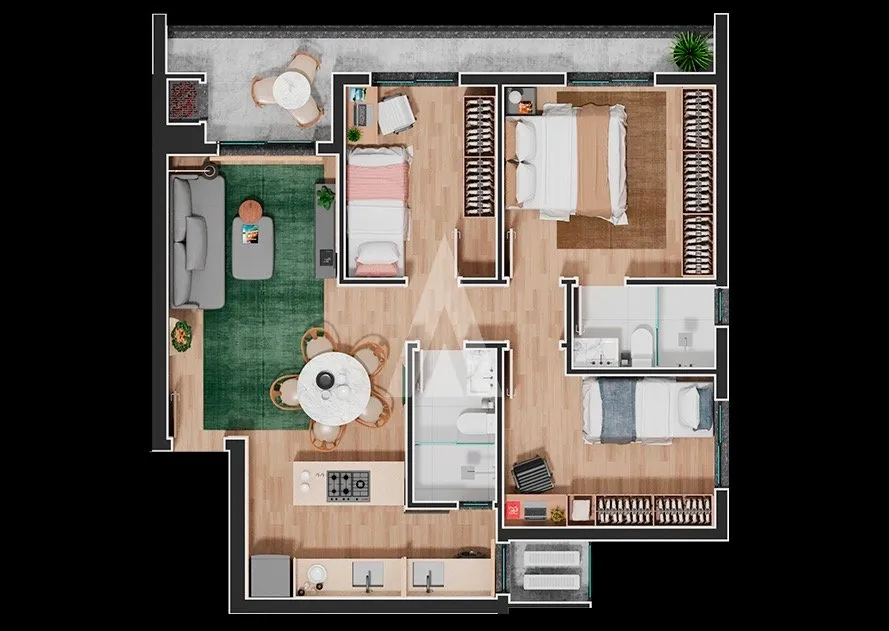 Apartamento com 1 suíte(s) mais 2 quarto(s) à venda no bairro Anita Garibaldi em Joinville, por R$ 675.000.00. — foto 6