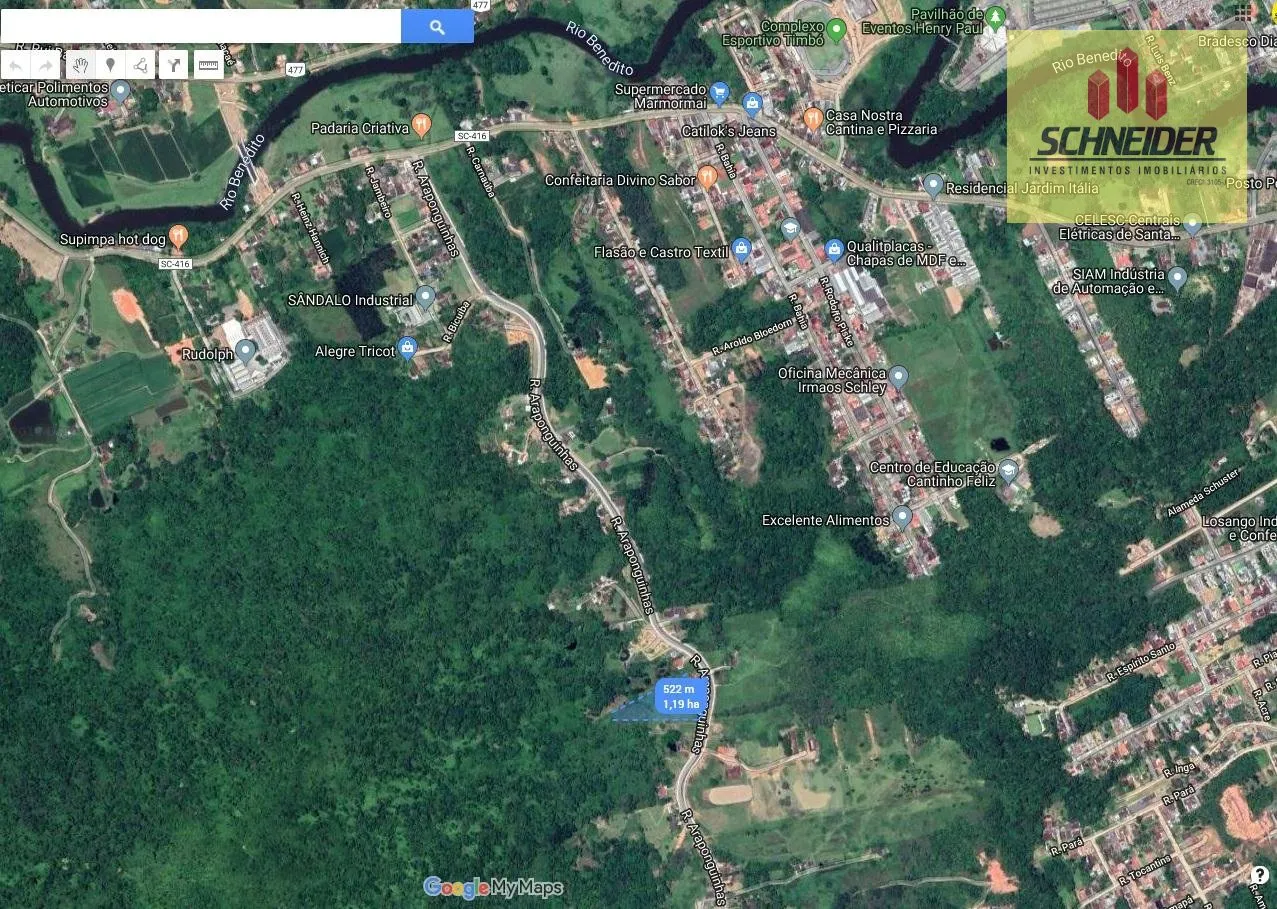 Terreno à venda no bairro Araponguinhas em Timbó/SC — foto 3