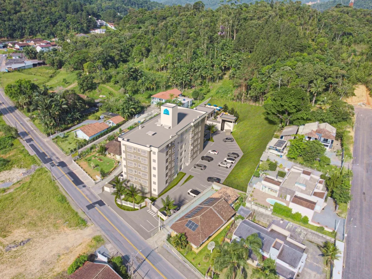 Apartamentos no centro de Pomerode! Valor de planta| Elevador| Área fitness| Piscina| área de festas| Playground| Fechadura eletrônica. - foto 1