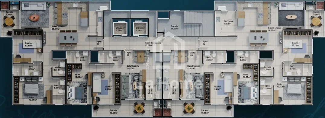 Apartamentos com 02 suítes à venda em Gravatá/Navegantes - Res Don Raimondi - Construtora Di Siena - Entrada + 72 Parcelas + 6 Reforços Anuais - Entrega prevista para Março/28 — foto 5