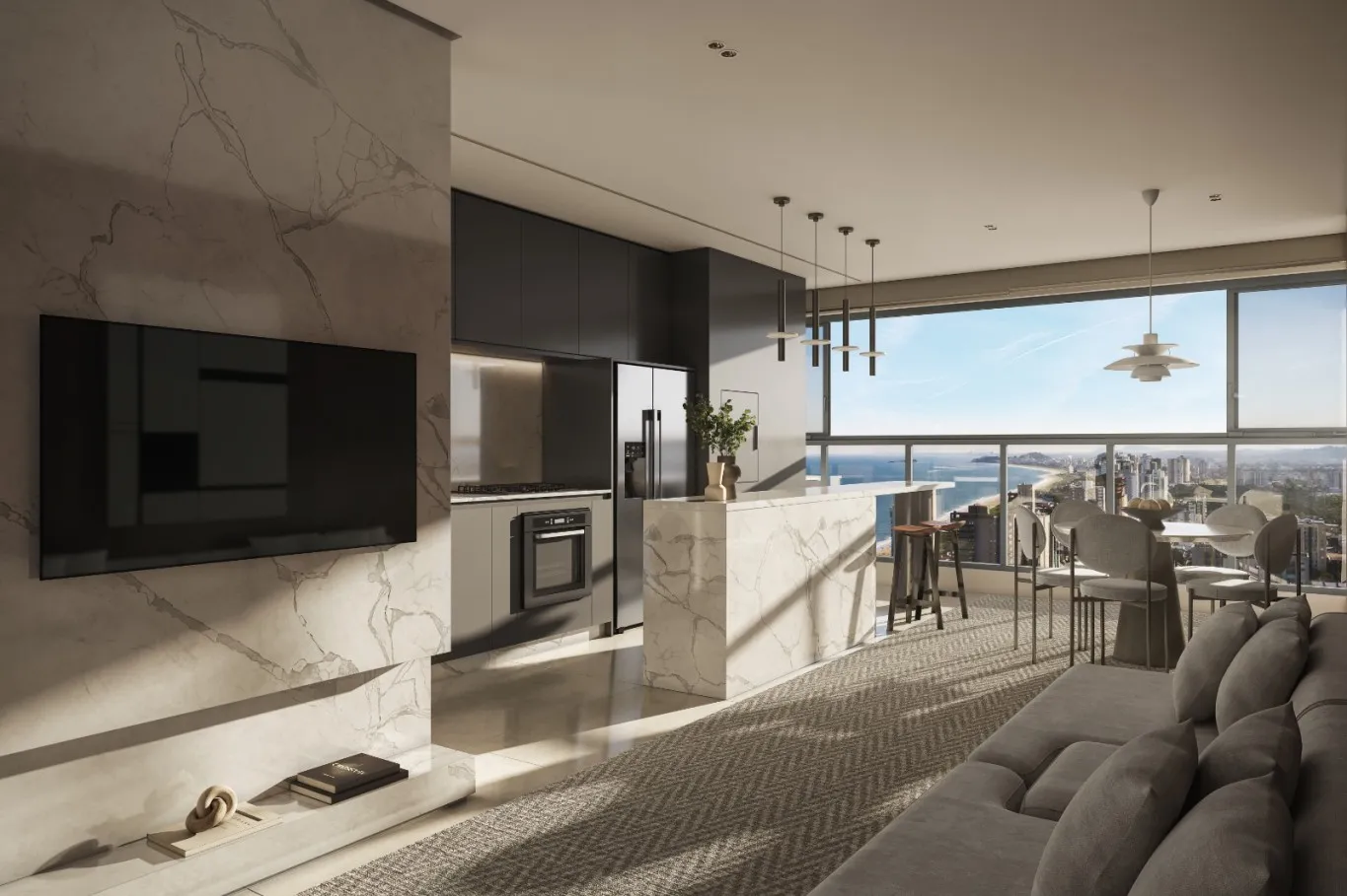 Apartamento de Alto Padrão com 3 suítes, vista mar, localizado no bairro centro em Baln. Piçarras! — foto 3