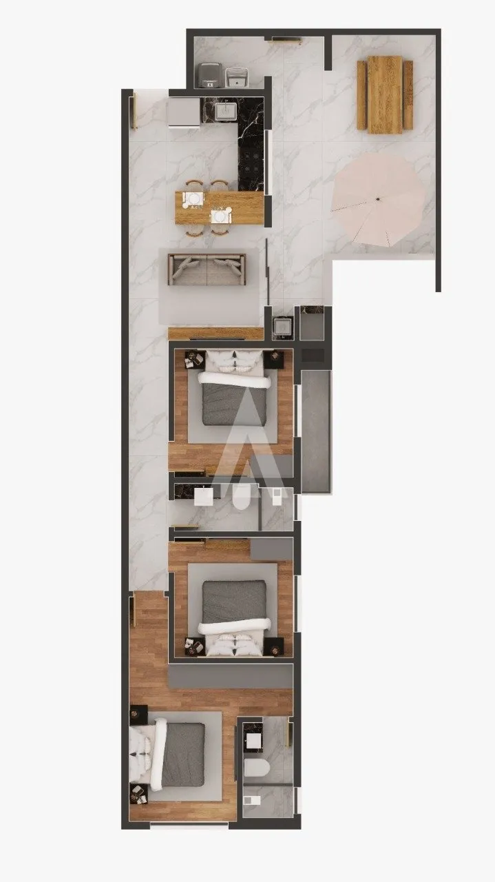 Apartamento com 1 suíte(s) mais 2 quarto(s) à venda no bairro Bucarein em Joinville, por R$ 515.400.00. — foto 7