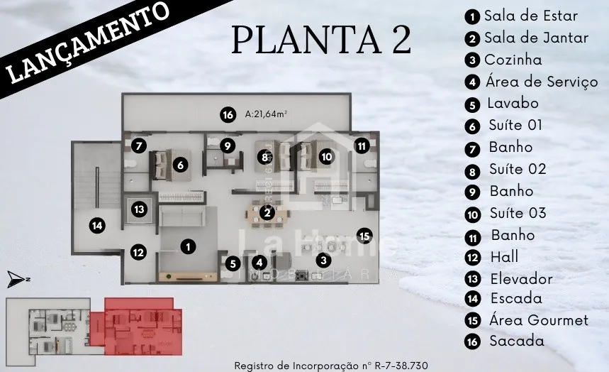 Apartamento em Construção com 03 suítes e a 250 metros do mar, à venda em Balneario de Piçarras - Entrega prevista para Dezembro/2026 — foto 5