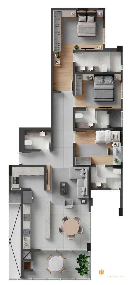 Reserva - Construtora Habitat - Apartamento á Venda com 3 dormitórios, 118,32m2 - Itoupava Seca - Blumenau/SC — foto 3