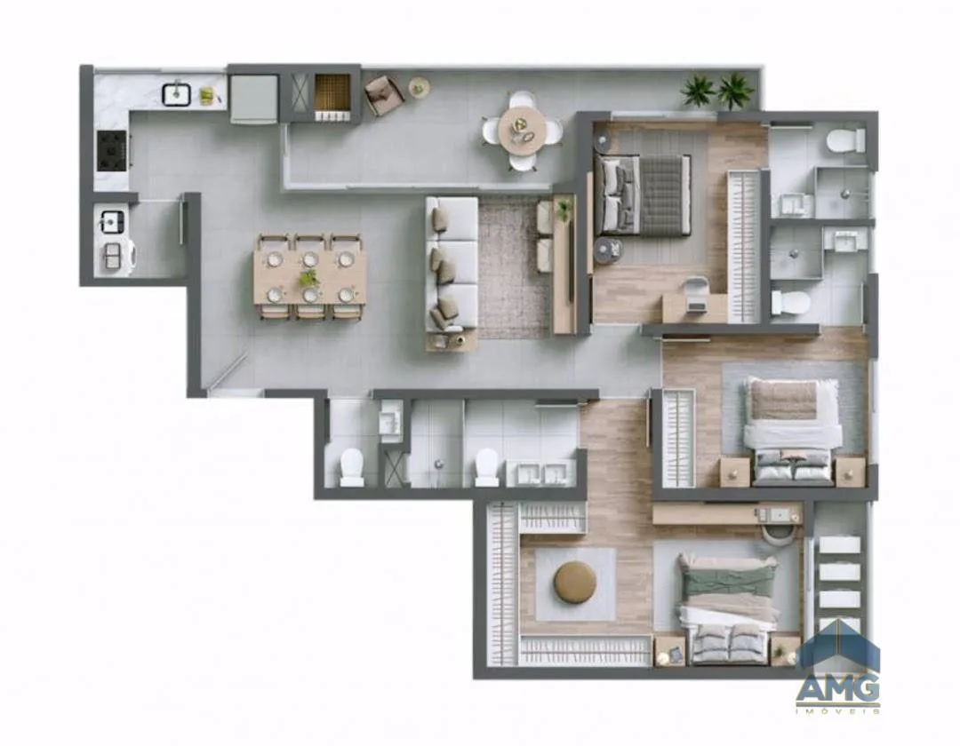 Apartamento com 3 dormitórios à venda, 105 m por R$ 920.000,00 - Velha - Blumenau/SC — foto 3