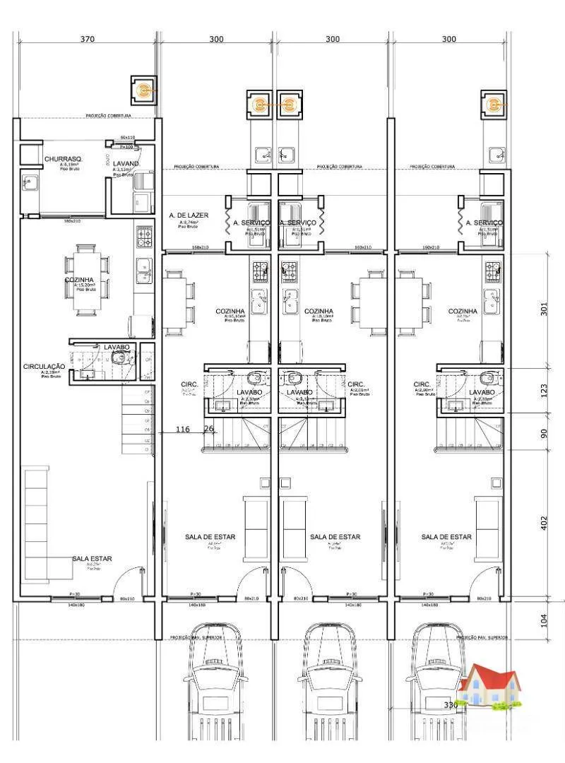 Sobrados Geminados C/02 Suites a 03 Quartos C/Suite + 02 Vagas de Garagens + Espaco aos Fundos No Comasa ! — foto 6