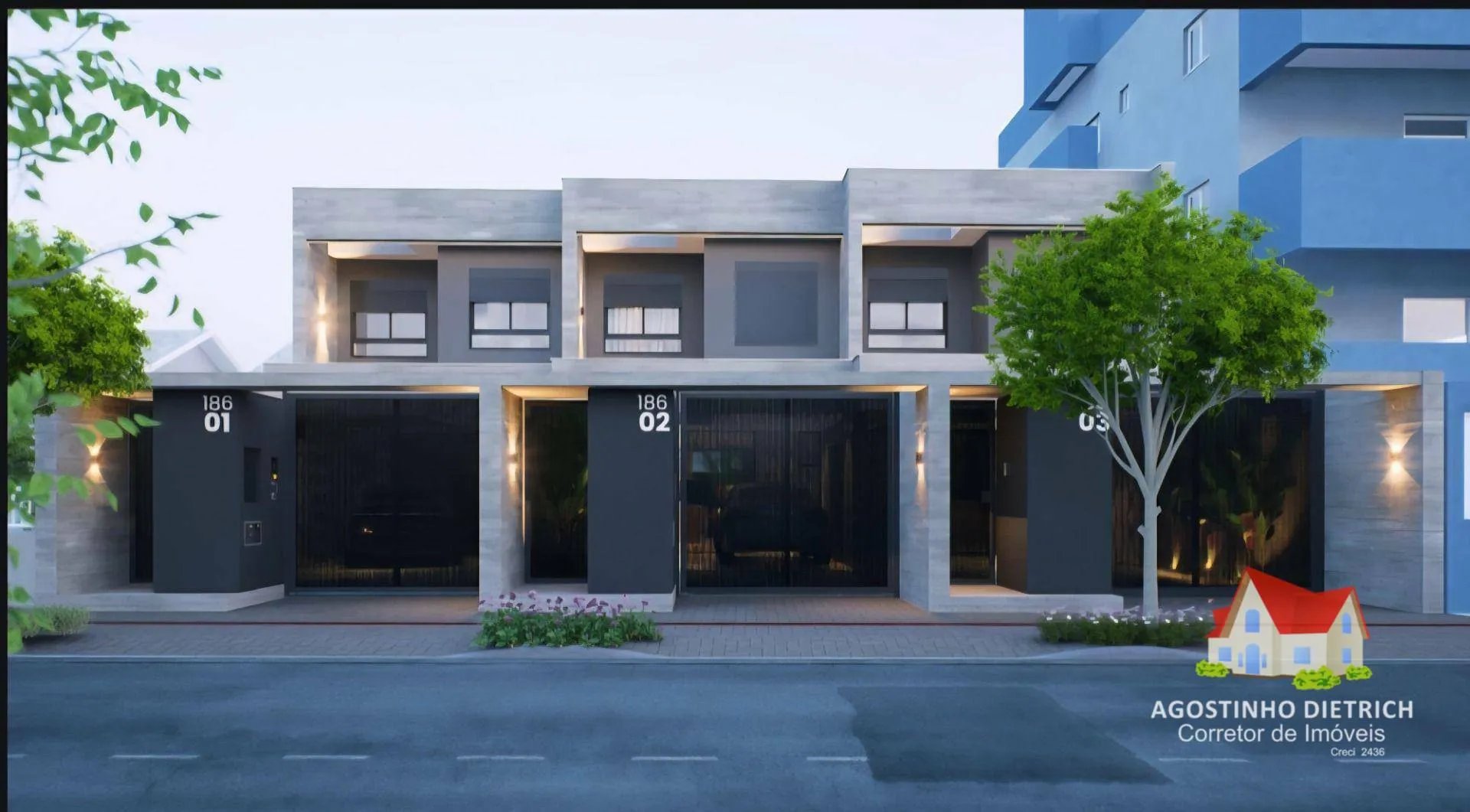 Sobrados Geminados C/Arquitetura Moderna C/03 Quartos C/Suite + 02 Vagas de Garagem + Espaco aos Fundos No Bairro Iririu! - foto 1