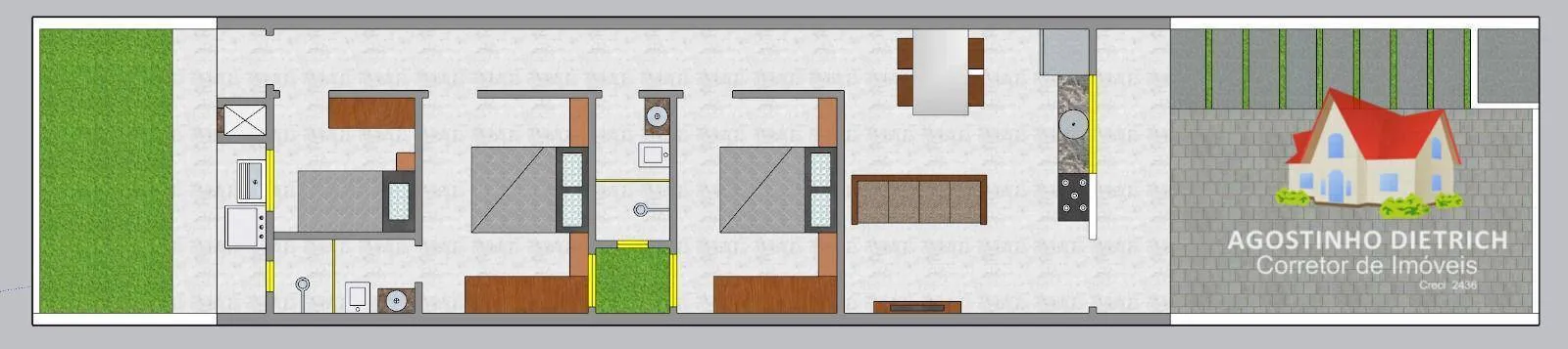 Casas Geminadas Terreas C/02 Quartos C/Suite + Vaga de Garagem + Espaco aos Fundos C/Churrasqueira No Bairro Iririu! — foto 4