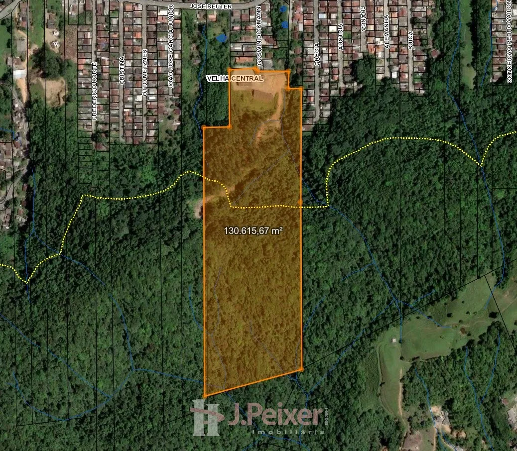 Terreno com galpão de 130.696,52 m, localização no Bairro da Velha Central em Blumenau-SC - foto 1