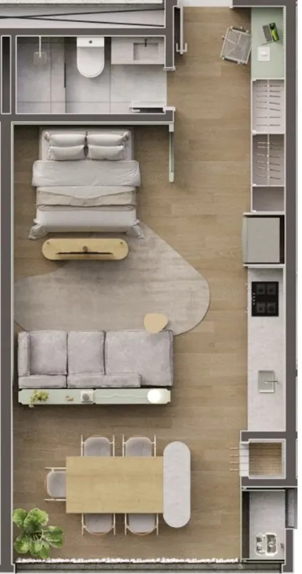 Apartamento compacto de luxo com 44m + churrasqueira + 1 vaga — foto 2