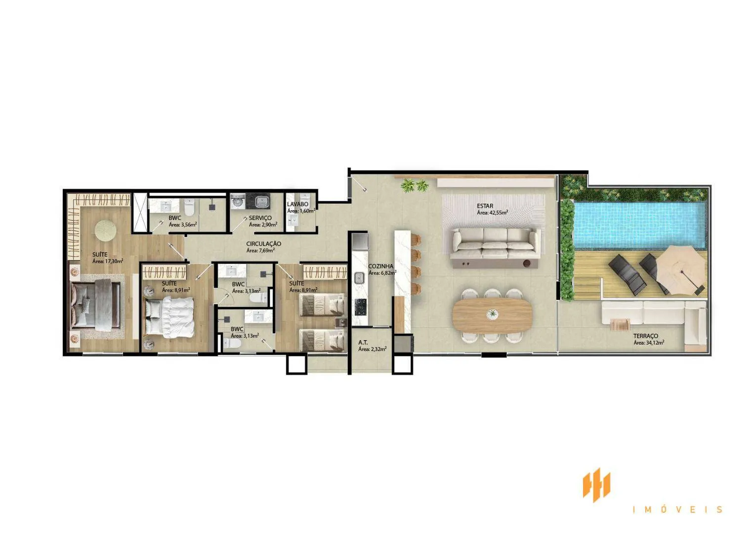 Cobertura com 3 dormitórios à venda, 157 m por R$ 1.400.652,00 - Velha - Blumenau/SC — foto 5