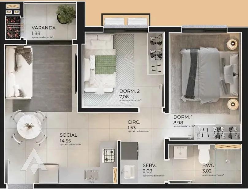 Excelente apartamento com 2 dormitórios à venda no bairro Escola Agrícola! — foto 2