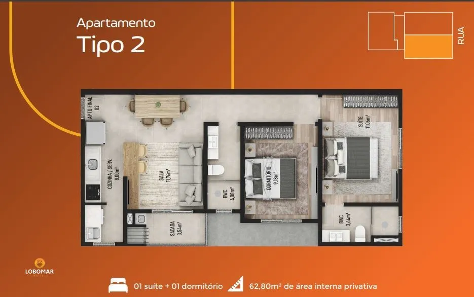 Apartamento em construção, com 2 dormitórios, na Praia do Grant em Itajuba, Barr — foto 6