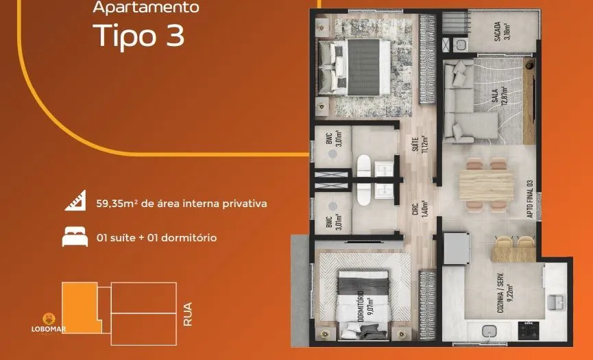 Apartamento em construção, com 2 dormitórios, na Praia do Grant em Itajuba, Barr — foto 7