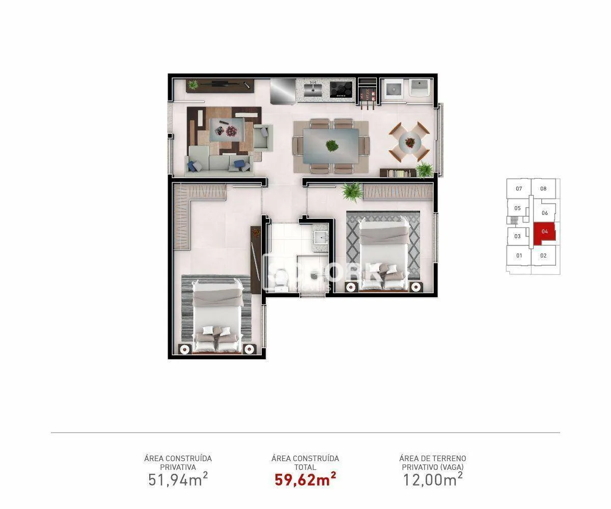 Apartamento com 2 dormitórios à venda, 51 m por R$ 261.500,00 - Araponguinhas - Timbó/SC — foto 6
