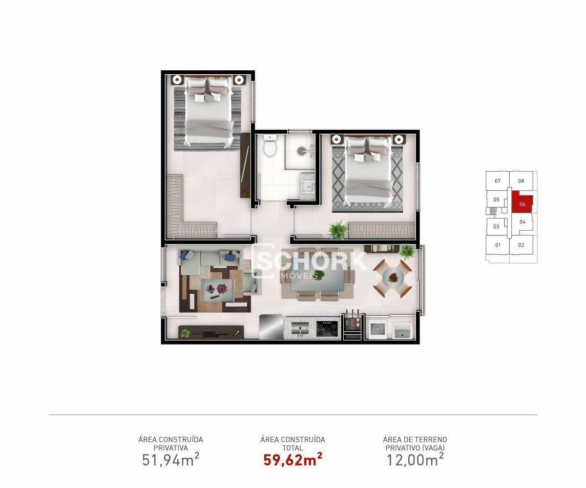 Apartamento com 2 dormitórios à venda, 51 m por R$ 261.500,00 - Araponguinhas - Timbó/SC — foto 7